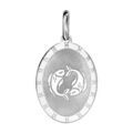 Pendentifs sur Artemare : Pendentif en argent rhodi&eacute; plaque ovale zodiaque Poissons mat et brillant