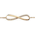Bracelet en plaqu&eacute; or cha&icirc;ne avec au milieu symbole infini orn&eacute; d'oxydes blancs sur moiti&eacute; du symbole - longueur 16cm + 2cm de rallonge Artemare