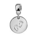 Bracelets sur Artemare : Charms Thabora en argent rhodi&eacute; m&eacute;daille suspendue grav&eacute;e empreintes 2 pieds