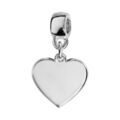 Charms Thabora en argent rhodi&eacute; coeur &agrave; graver suspendu