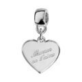 Charms Thabora en argent rhodi&eacute; coeur suspendu grav&eacute; "Maman on t'aime"