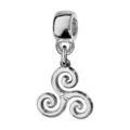 Charms Thabora en argent rhodi&eacute; triskel suspendu Artemare