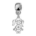 Charms Thabora en argent rhodi&eacute; petit fille suspendue