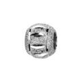 Bracelets sur Artemare : Charms Thabora en argent rhodi&eacute; boule granit&eacute;e avec 2 liserets diamant&eacute;s rayures ajour&eacute;e