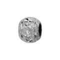 Bracelets sur Artemare : Charms Thabora en argent rhodi&eacute; boule granit&eacute;e avec 2 liserets sur les bords et diamant&eacute;e en &eacute;toiles au milieu