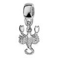 Bracelets sur Artemare : Charms Thabora en argent rhodi&eacute; zodiaque d&eacute;coup&eacute; suspendu scorpion
