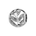Charms Thabora en argent rhodi&eacute; boule ajour&eacute;e en forme de feuilles orn&eacute;es d'oxydes blancs Artemare