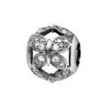 Charms Thabora en argent rhodi&eacute; boule avec papillons ajour&eacute;s pav&eacute;s d'oxydes blancs Artemare