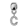 Bracelets sur Artemare : Charms Thabora en argent rhodi&eacute; lettre C orn&eacute;e d'oxydes blancs suspendu