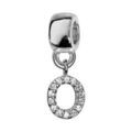 Bracelets sur Artemare : Charms Thabora en argent rhodi&eacute; lettre O orn&eacute;e d'oxydes blancs suspendu