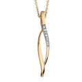 Collier en plaqu&eacute; or cha&icirc;ne avec pendentif 2 brins tournants dont 1 orn&eacute; d'oxydes blancs sertis - longueur 43cm + 2cm de rallonge Artemare
