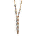 Collier en plaqu&eacute; or cha&icirc;ne avec pendentif suite d'oxydes blancs en X - 40cm + 4cm de rallonge Artemare