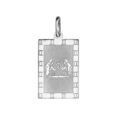 Pendentifs sur Artemare : Pendentif en argent rhodi&eacute; plaque G.I. rectangulaire zodiaque G&eacute;meaux mat et brillant