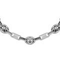 Collier en acier alternance de maillons grains de caf&eacute; et petits &eacute;l&eacute;ments - longueur 53cm