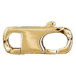 Fermoir plat en plaqu&eacute; or ouvert - largeur 8mm