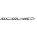 Bracelet en argent rhodi&eacute; cha&icirc;ne mailles 1+2 largeur 5mm et longueur 18cm