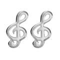 Boucles d'oreilles en argent clef de sol ajour&eacute;e et fermoir poussette Artemare