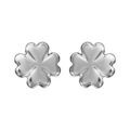 Boucles d'oreille sur Artemare : Boucles d'oreilles en argent tr&egrave;fle &agrave; 4 feuilles lisse et fermoir poussette