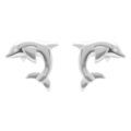 Boucles d'oreilles en argent dauphin et fermoir poussette