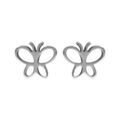 Boucles d'oreilles en acier papillon &eacute;vid&eacute; et fermoir poussette Artemare