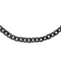Cha&icirc;ne en acier et PVD noir maille jaseron 42cm + 4cm de rallonge Artemare