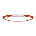 Bracelets sur Artemare : Bracelet en argent rhodi&eacute; cordon rouge coulissant avec plaque rectangulaire longue au milieu