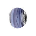 Charms Thabora en argent rhodi&eacute; et verre de Murano v&eacute;ritable nacr&eacute; bleu-violet