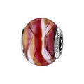 Bracelets sur Artemare : Charms Thabora en argent rhodi&eacute; et verre de Murano v&eacute;ritable nacr&eacute; rouge et rose