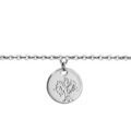 Bracelets sur Artemare : Bracelet en argent rhodi&eacute; cha&icirc;ne avec m&eacute;daille de 10mm de diam&egrave;tre avec gravure arbre de vie - longueur 14cm + 2cm de rallonge