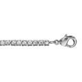 Bracelet en argent rhodi&eacute; rivi&egrave;re d'oxydes blancs 2.5mm - longueur 16cm + 2cm de rallonge