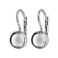 Boucles d'oreilles en argent rhodi&eacute; boule de 8mm et fermoir dormeuse Artemare