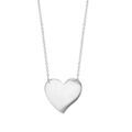 Collier en argent cha&icirc;ne avec pendentif plaque en forme de coeur &agrave; graver - longueur 43cm Artemare