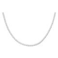 Collier en cuir blanc tress&eacute; et fermoir en argent rhodi&eacute; pour charms - longueur 42cm + 3cm de rallonge Artemare