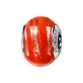 Charms Thabora en argent rhodi&eacute; et verre de Murano v&eacute;ritable rouge z&eacute;br&eacute; Artemare