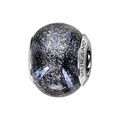 Bracelets sur Artemare : Charms Thabora en argent rhodi&eacute; et verre de Murano v&eacute;ritable gris- noir effet voie lact&eacute;e