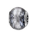 Charms Thabora en argent rhodi&eacute; et verre de Murano v&eacute;ritable gris et noir argent&eacute; effet voie lact&eacute;e