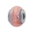 Bracelets sur Artemare : Charms Thabora en argent rhodi&eacute; et verre de Murano v&eacute;ritable pastel violet et p&ecirc;che