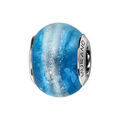 Charms Thabora en argent rhodi&eacute; et verre de Murano v&eacute;ritable bleu voie lact&eacute;e Artemare