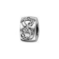 Charms Thabora stopper en argent rhodi&eacute; avec symbole infini orn&eacute; d'oxydes blancs sertis et 1 rondelle de caoutchouc &agrave; l'interieur Artemare
