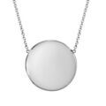 Collier en argent rhodié chaîne avec pendentif plaque ronde à graver de 14mm - longueur 41cm + 3cm de rallonge Colliers sur Artemare : Collier en argent rhodié chaîne avec pendentif plaque ronde à graver de 14mm - longueur 41cm + 3cm de rallonge