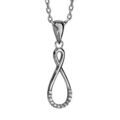 Collier en argent rhodié chaîne avec pendentif infini avec 1 partie ornée d'oxydes blancs sertis - longueur 42cm + 4cm de rallonge Colliers sur Artemare : Collier en argent rhodié chaîne avec pendentif infini avec 1 partie ornée d'oxydes blancs sertis - longueur 42cm + 4cm de rallonge
