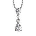Collier en argent rhodié chaîne avec pendentif 3 oxydes blancs sertis dont 2 en forme de goutte - longueur 42cm + 4cm de rallonge Colliers sur Artemare : Collier en argent rhodié chaîne avec pendentif 3 oxydes blancs sertis dont 2 en forme de goutte - longueur 42cm + 4cm de rallonge