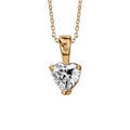Collier en plaqu&eacute; or cha&icirc;ne avec pendentif coeur en oxyde blanc de 5mm Artemare