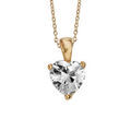Colliers sur Artemare : Collier en plaqu&eacute; or cha&icirc;ne avec pendentif coeur en oxyde blanc de 6mm