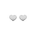 Boucles d'oreille sur Artemare : Boucles d'oreilles en argent rhodi&eacute; petit coeur lisse et fermoir poussette