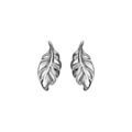 Boucles d'oreille sur Artemare : Boucles d'oreilles en argent rhodi&eacute; feuille ajour&eacute;e et fermoir poussette