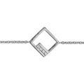 Bracelet en argent rhodié chaîne avec au milieu carré ajouré et oxydes blancs sertis - longueur 16cm + 2cm de rallonge Bracelets sur Artemare : Bracelet en argent rhodié chaîne avec au milieu carré ajouré et oxydes blancs sertis - longueur 16cm + 2cm de rallonge