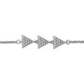 Bracelet en argent rhodi&eacute; cha&icirc;ne avec 3 triangles pav&eacute;s d'oxydes blancs sertis - longueur 16cm + 2cm de rallonge Artemare