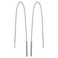 Boucles d'oreille sur Artemare : Boucles d'oreilles traversantes en argent rhodi&eacute; cha&icirc;nette avec baguette &agrave; 1 extr&eacute;mit&eacute; et baguette plus grosse &agrave; l'autre