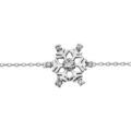 Bracelet en argent rhodi&eacute; cha&icirc;ne avec 1 petit flocon de neige orn&eacute; d'oxydes blancs sertis au milieu - longueur 16cm + 2cm de rallonge Artemare